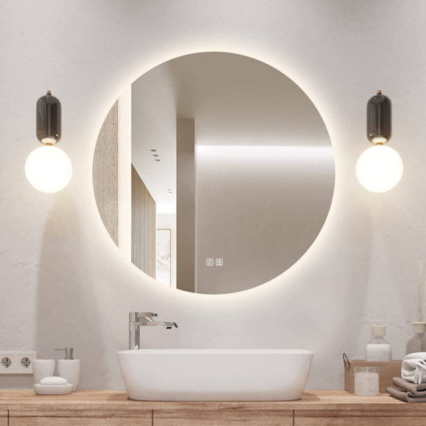 Round Light Up Bathroom Mirror Rispa